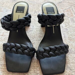 Dolce Vita Women's Black Braided Heeled Sandals